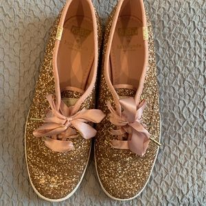 Kate Spade rose gold glitter Keds